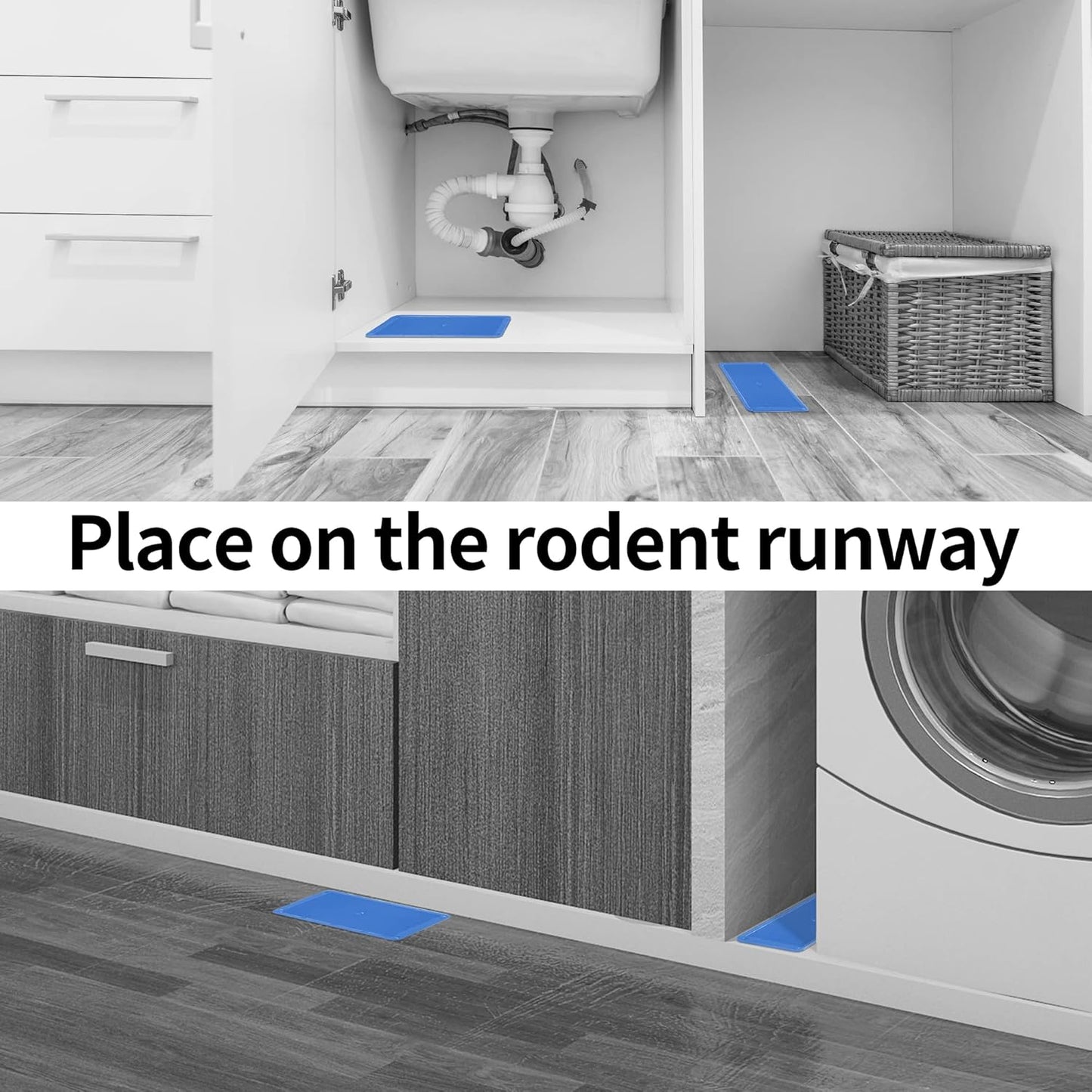 LULUCATCH Super Glue Traps 8 Pack for Mice & Snakes, Larger, Heavier Sticky Traps with Non-Toxic Glue. Sticky Mouse Traps Indoor, Easy to Set, Pet Safe Pest Control