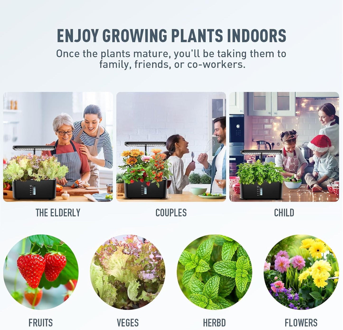 Ahopegarden 50pcs Hydroponic Pods Kit: Compatible with AeroGarden Herb Kits with 50 Grow Sponges; 50 Pods Lable, Highly Breathable - Indoor Garden Kit Supplies for Most Brands