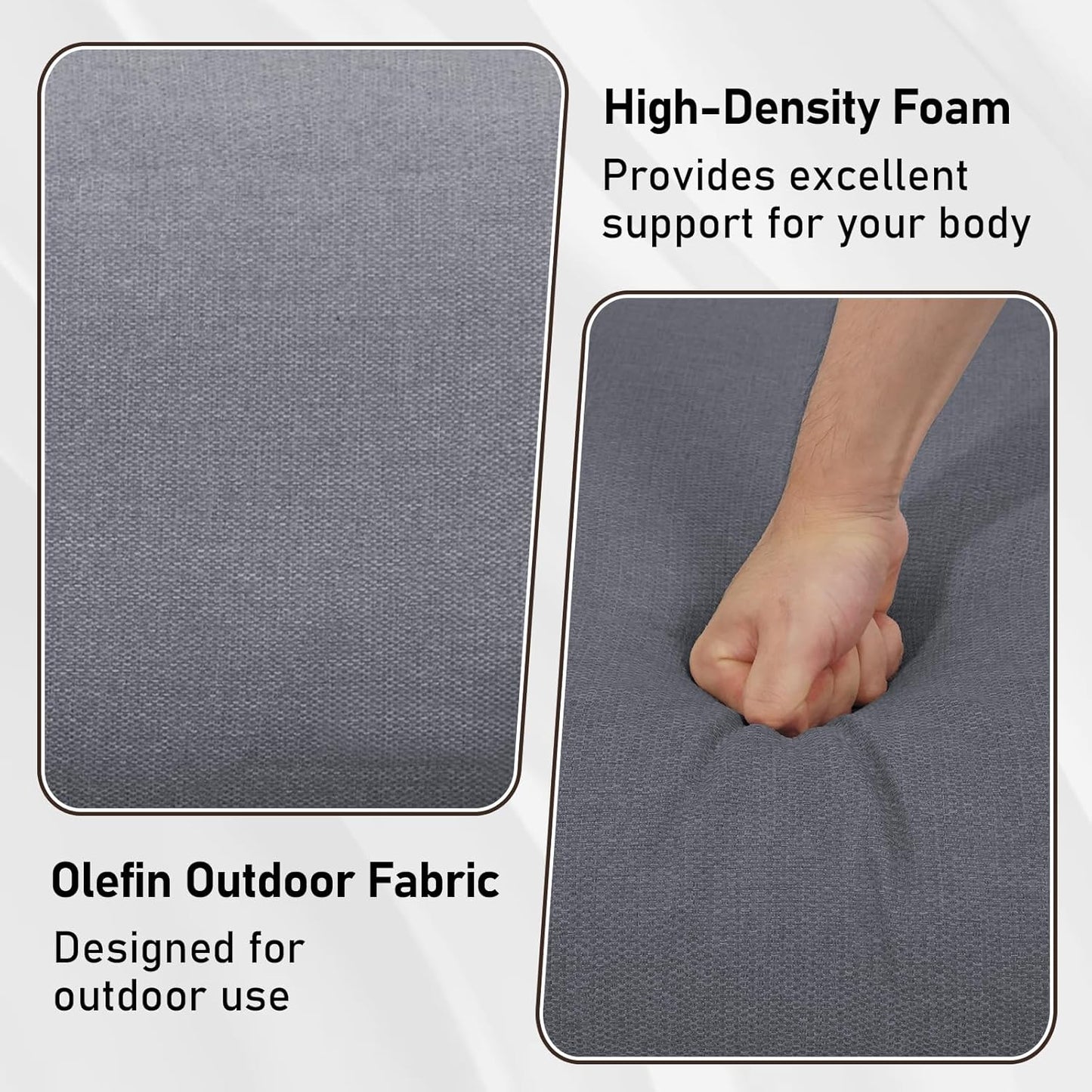 3 Pieces Patio Furniture Set, Outdoor Sectional Wicker Patio Couch with Ottoman & Washable Cushions All-Weather PE Rattan Patio 3-Seating Sofas for Garden, Porch, Backyard - Dark Grey