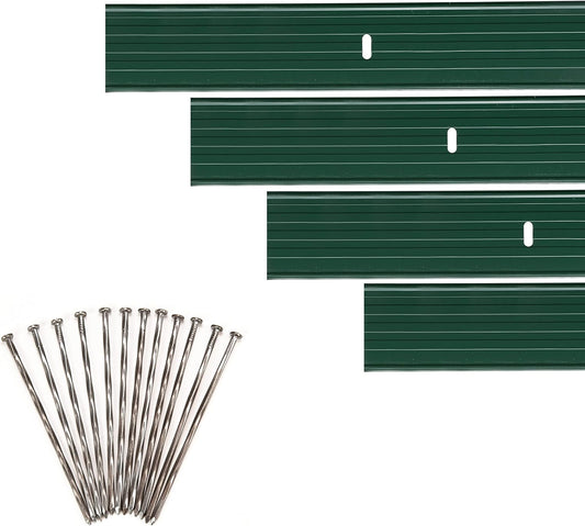 Dreamscape YardEdge Aluminum Landscape Edging - 8 Strips, 6ft Each (48ft Total), Green Duraflex Paint - Professional Quality Landscaping Border, Metal Divider for Lawn, Garden, Flowerbed