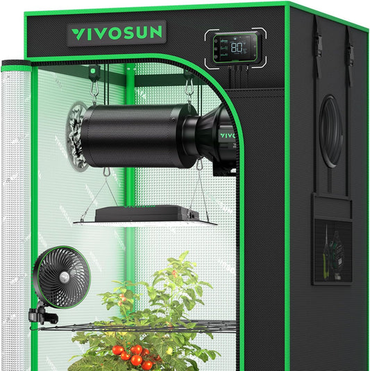 VIVOSUN GIY Plus Smart Grow Tent Kit, 2x2ft 1-Plant System, WiFi-Integrated Automatic Grow System with 2000D Mylar Grow Tent, Full-Spectrum Programmable Grow Light, Enhanced Ventilation & Circulation