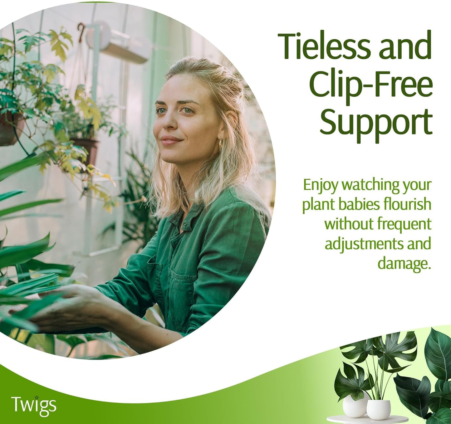 Stackable Plant Support Stakes, Stem Holder Structures for Indoor & Outdoor Use, Garden Accessories for Climbing & Potted Plants, Trellis Alternative - Moonstone, 3 Pack, 17" L