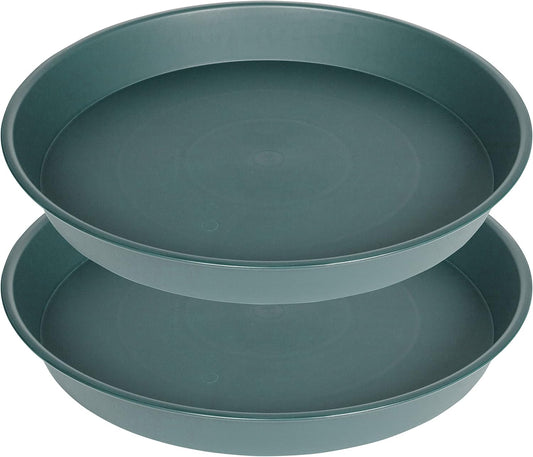 2 Pack of Bird Bath Bowl 12", 1.6" Depth, 10 12 inch Birdbath Bowls Dish Only for The Garden, Large Plant Saucer (12", Green)