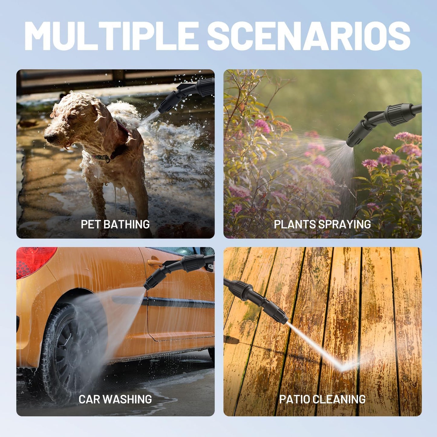 Litheli 20V Cordless Garden Sprayer, 1.3 Gallon/4.75L Pump Sprayer, Intelligent Pump Pressure Control, 2 Spray Modes for Spraying Plants, Garden Watering, with 2.0Ah Battery Included