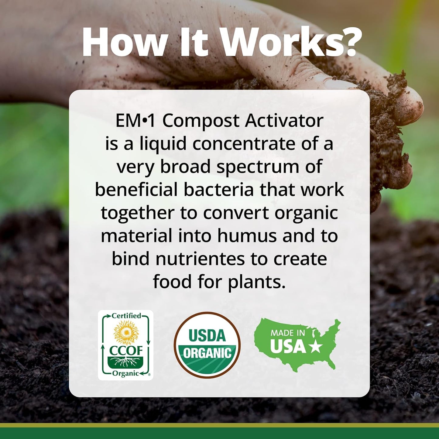 TeraGanix Compost Accelerator (1 Bottle = 11 Gallons), Reduce Odors, Liquid Compost Starter Concentrate, Reduce Composting Time, USDA Organic, 1 Pint (16 fl oz)