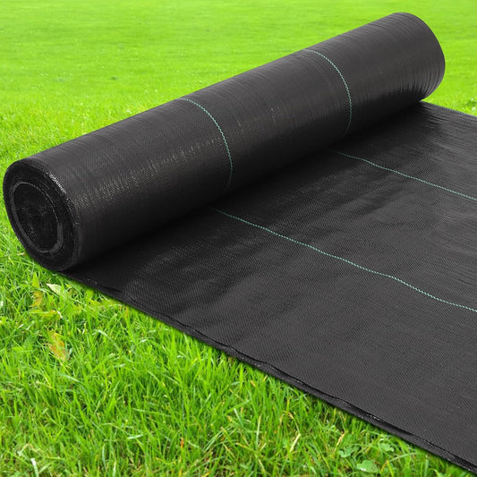 Towallmark Weed Barrier Landscape Fabric 5FTx300FT, Heavy Duty 4.1O Weed Block Gardening Ground Cover Mat, Weed Control Garden Cloth, Woven Geotextile Fabric for Underlayment, Driveway Fabric