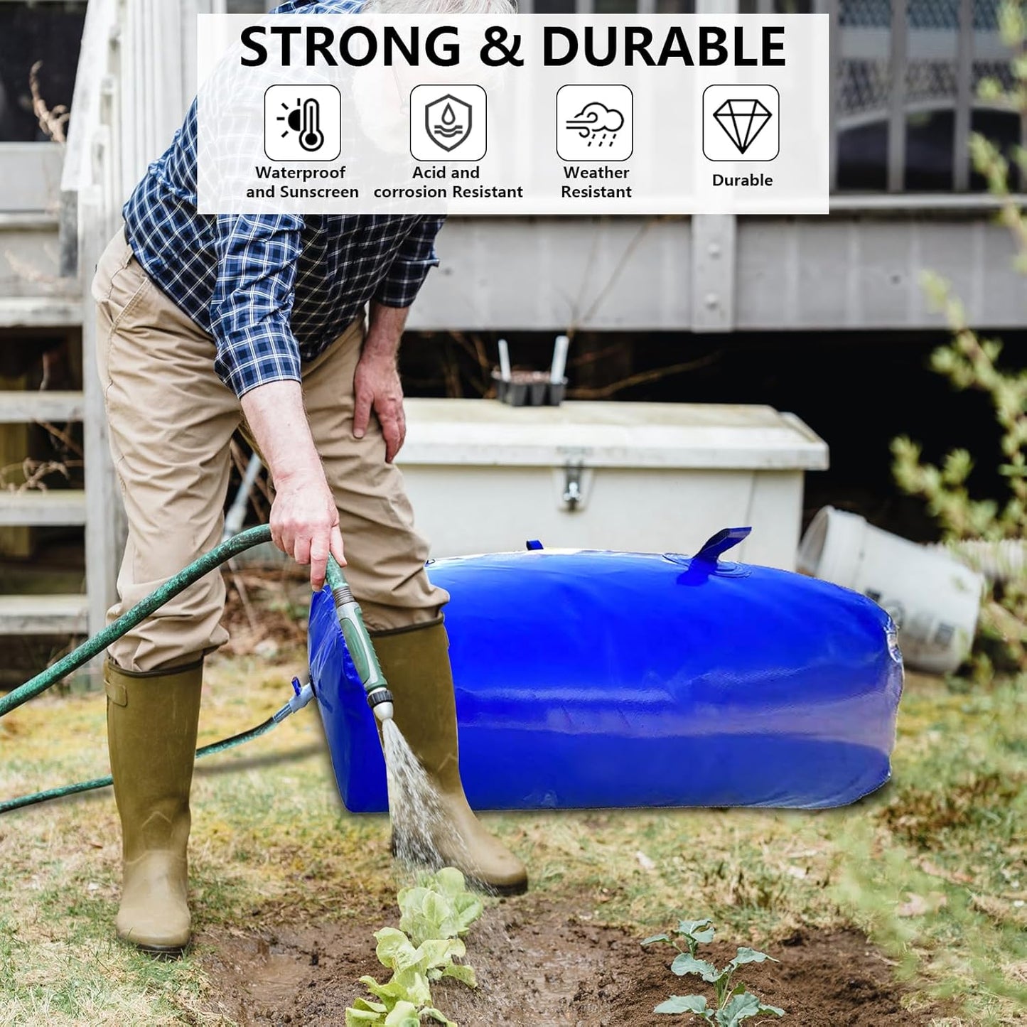 XITAO 87Gal/330L Water Storage Bladder Large Capacity Water Storage Containers Portable Foldable Emergency Water Tank Water Bag for RVs, Drought Resistance, Fire Prevention, Agricultural Irrigation