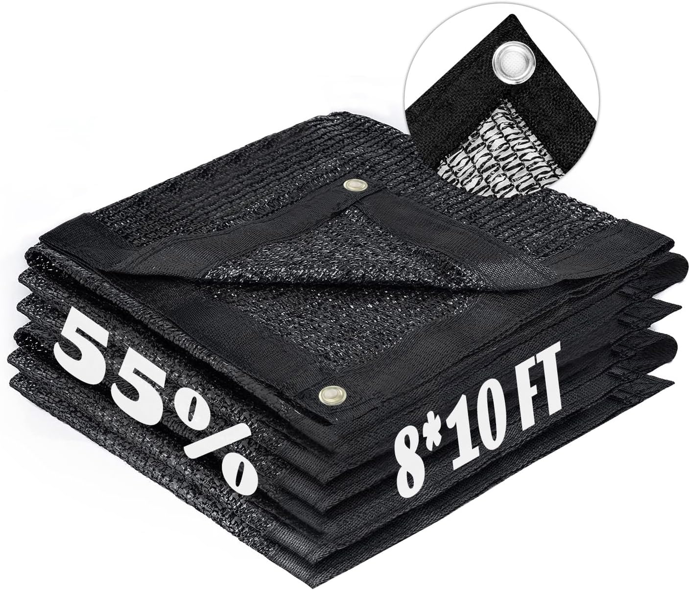 LOVE STORY 8x10FT 55% Black Shade Cloth Sun Shade Net with Grommets Sunblock Net Mesh Tarp for Garden,Plants Cover,Greenhouse and Patio
