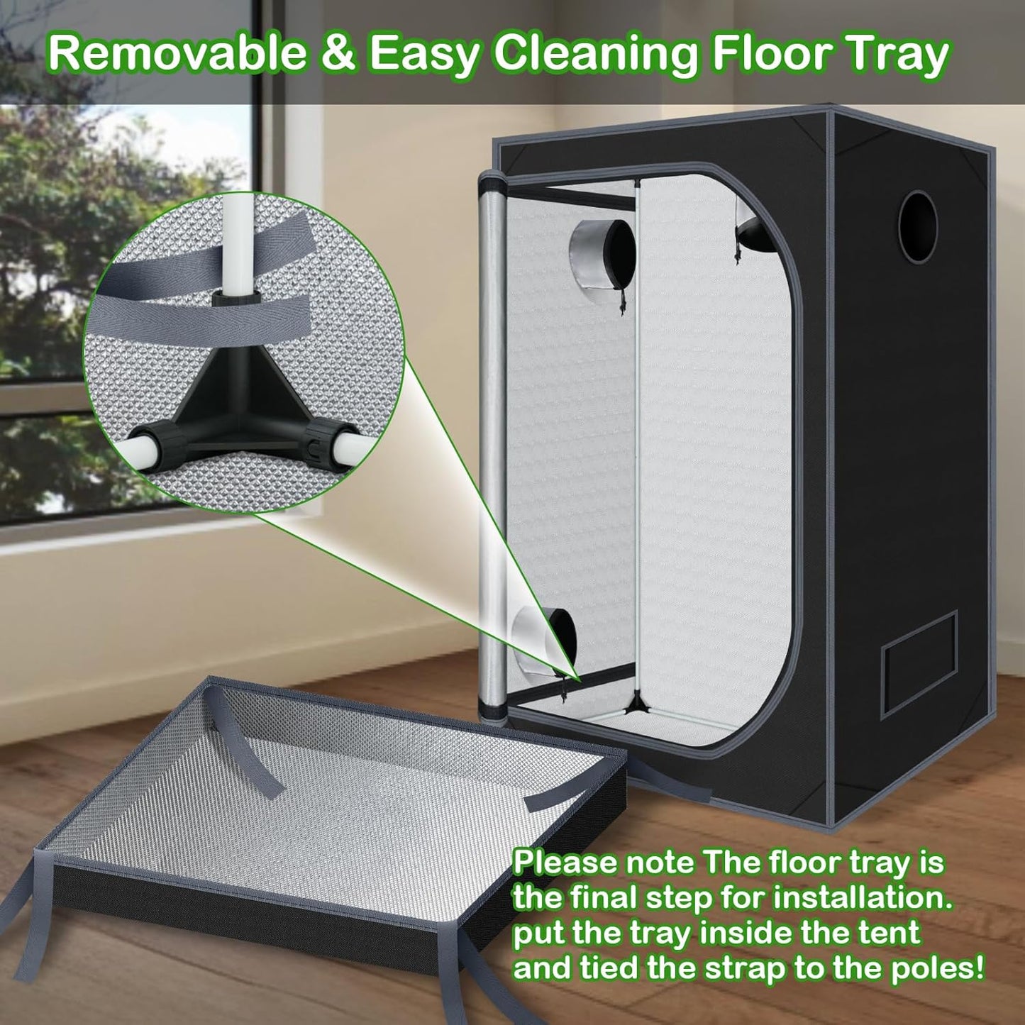 Grow Tent 60"x60"x78" Growing Tents for Indoor Plant 600D Mylar Hydroponic High Reflective Grow Tent for Plant Fruit Flower Veg Growing 5x5