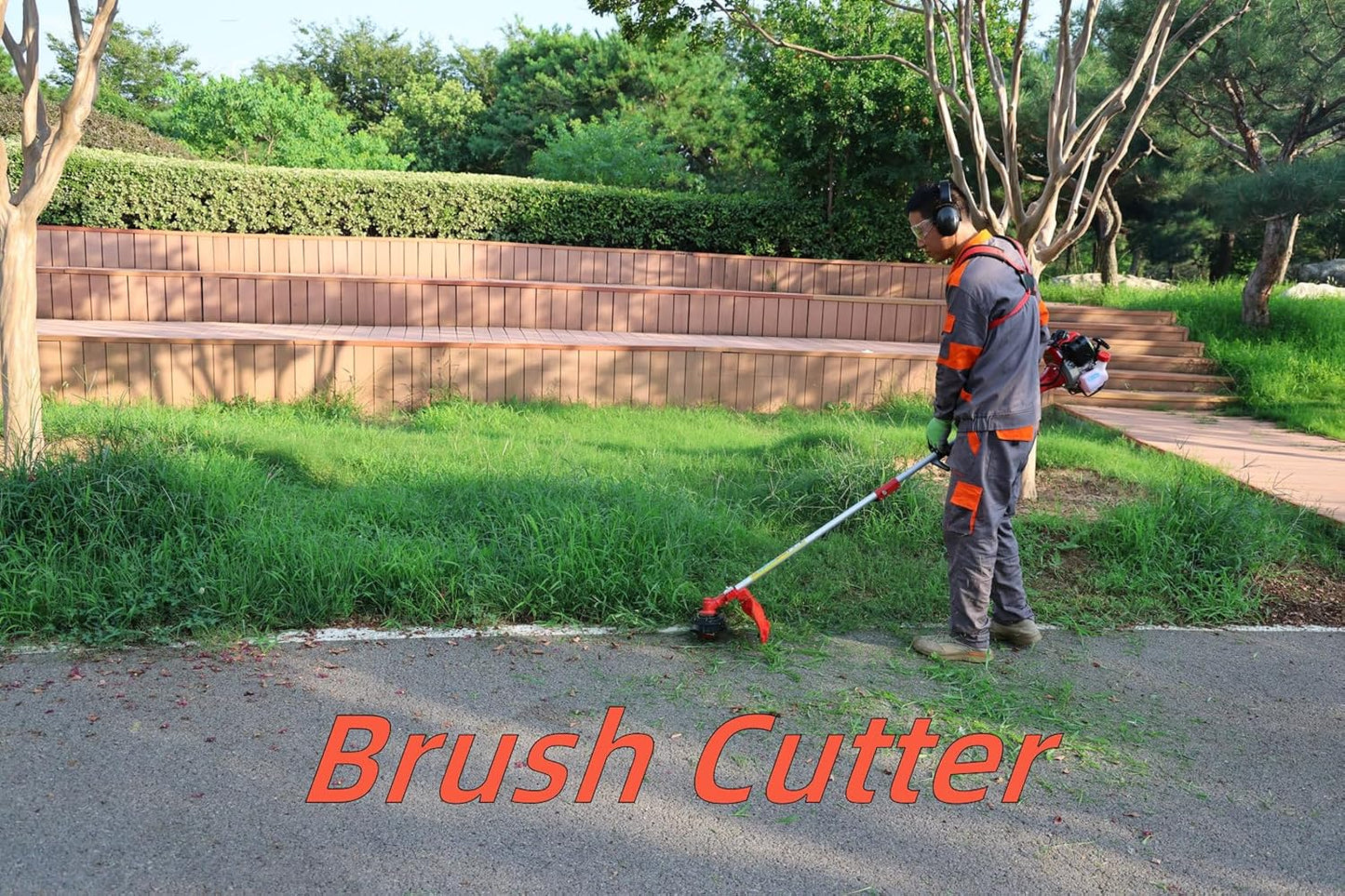 Gas Brush Cutter 2 Cycle Multifunctional Pole Saw Hedge Trimmer Attachments EPA Compliant Aircooled Shoulder Strap Lawn Garden Tool System Yard Farm