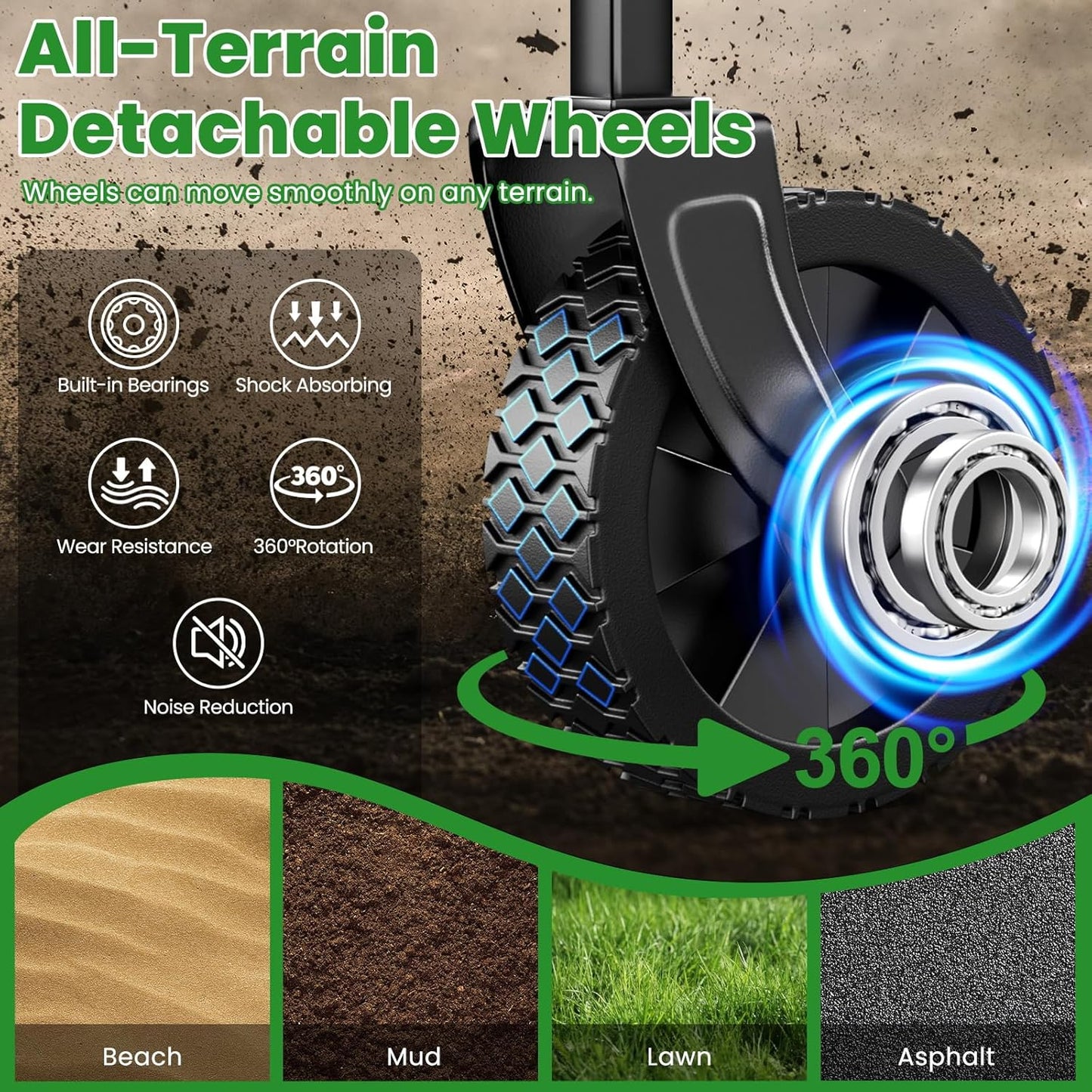 Collapsible Wagon with Wheels 350LBS, Beach Foldable Wagon Cart Lightweight Portable, Folding Utility Wagon Grocery Cart for Shopping Camping Sports Beach Garden Carbon Black