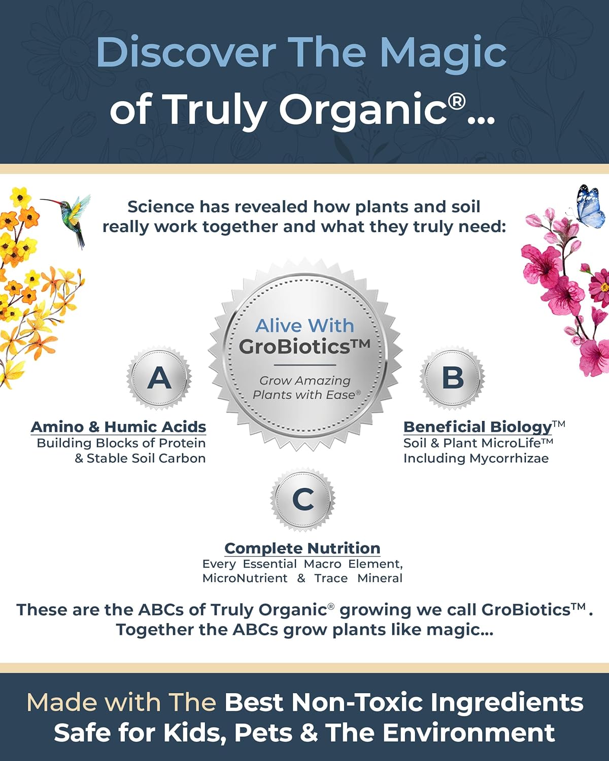 Organic Plant Magic - Truly Organic™ Fast-Acting Soluble Plant Food: All-Purpose Fertilizer Concentrate for All Flower Vegetable Herb Fruit Tree Shrub Container Garden & House Plants [5 lb Bucket]