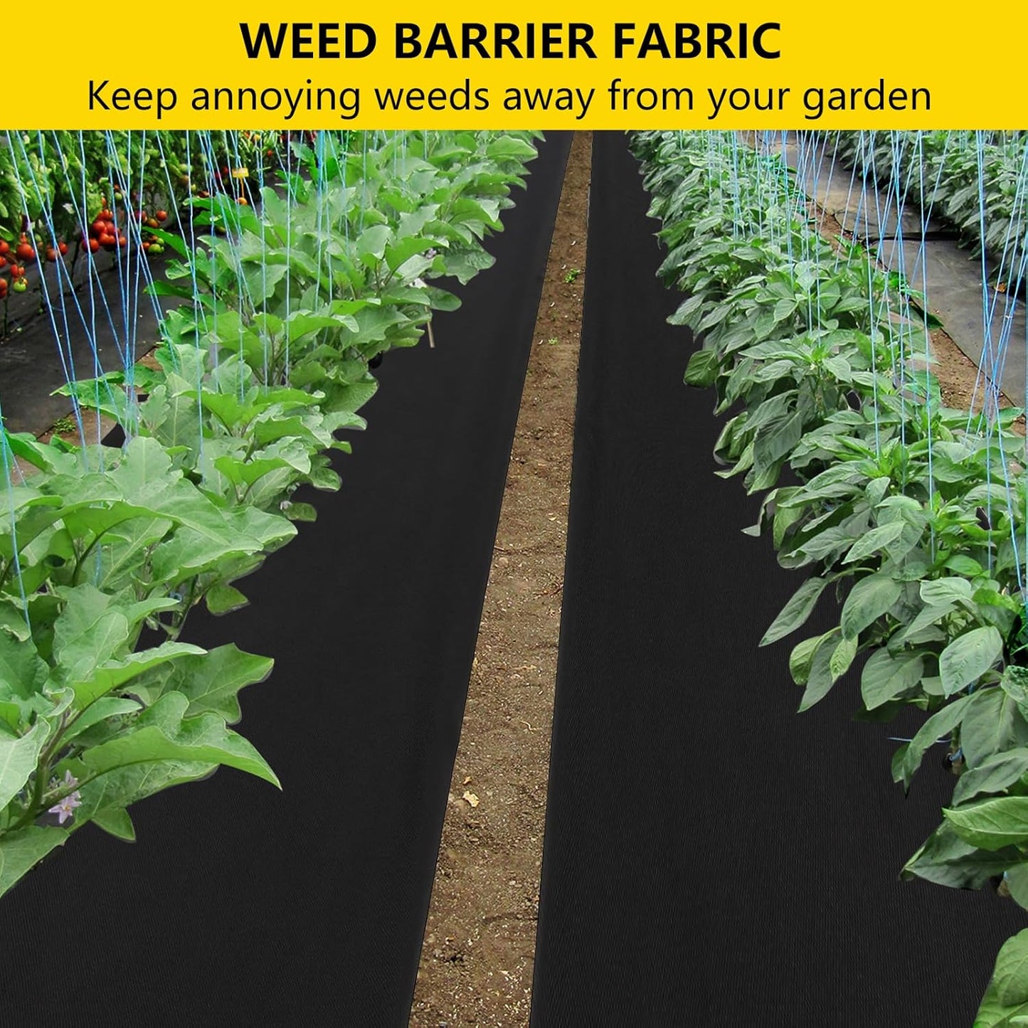 3ft x 300ft Weed Barrier Landscape Fabric, Premium Non-Woven 1.8oz Ground Cover Weed Block Gardening Mat, Easy Setup & Superior Weed Control, for Erosion Control, Weed Block, Ground Cover