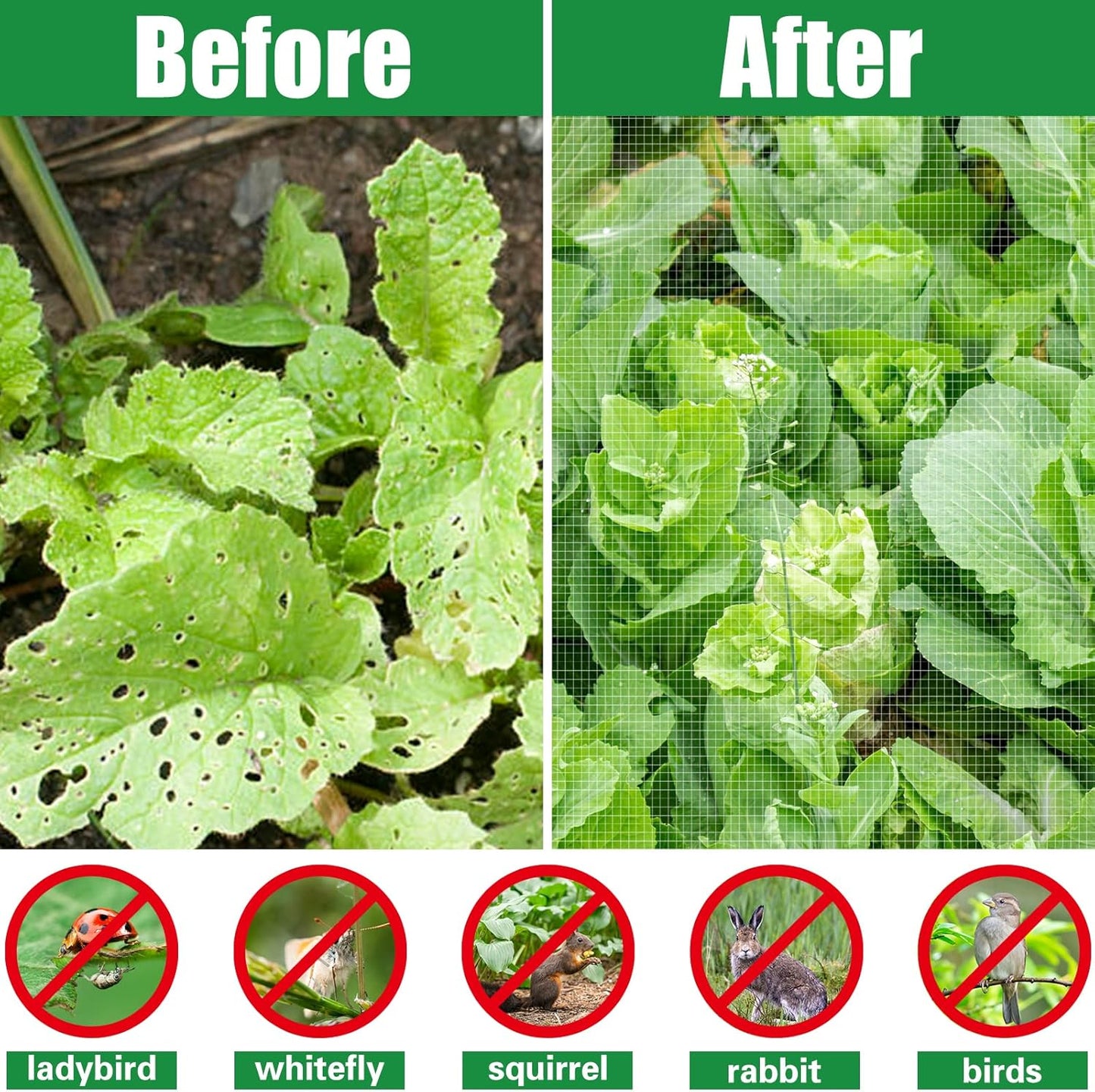 SnugNiture 3 Pack Garden Netting 8x25FT Ultra Fine Mesh Mosquito Netting Plant Covers, White Bird Netting Barrier Greenhouse Row Cover Protect Fruits Flower Vegetables from Birds Deer & Squirrels