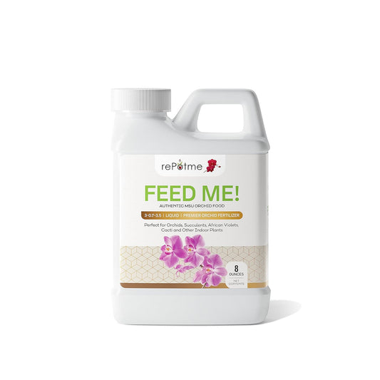 rePotme Orchid Fertilizer - Feed ME! MSU Orchid Food - RO/Rain/Tap Water (Half Pint - 8 oz)