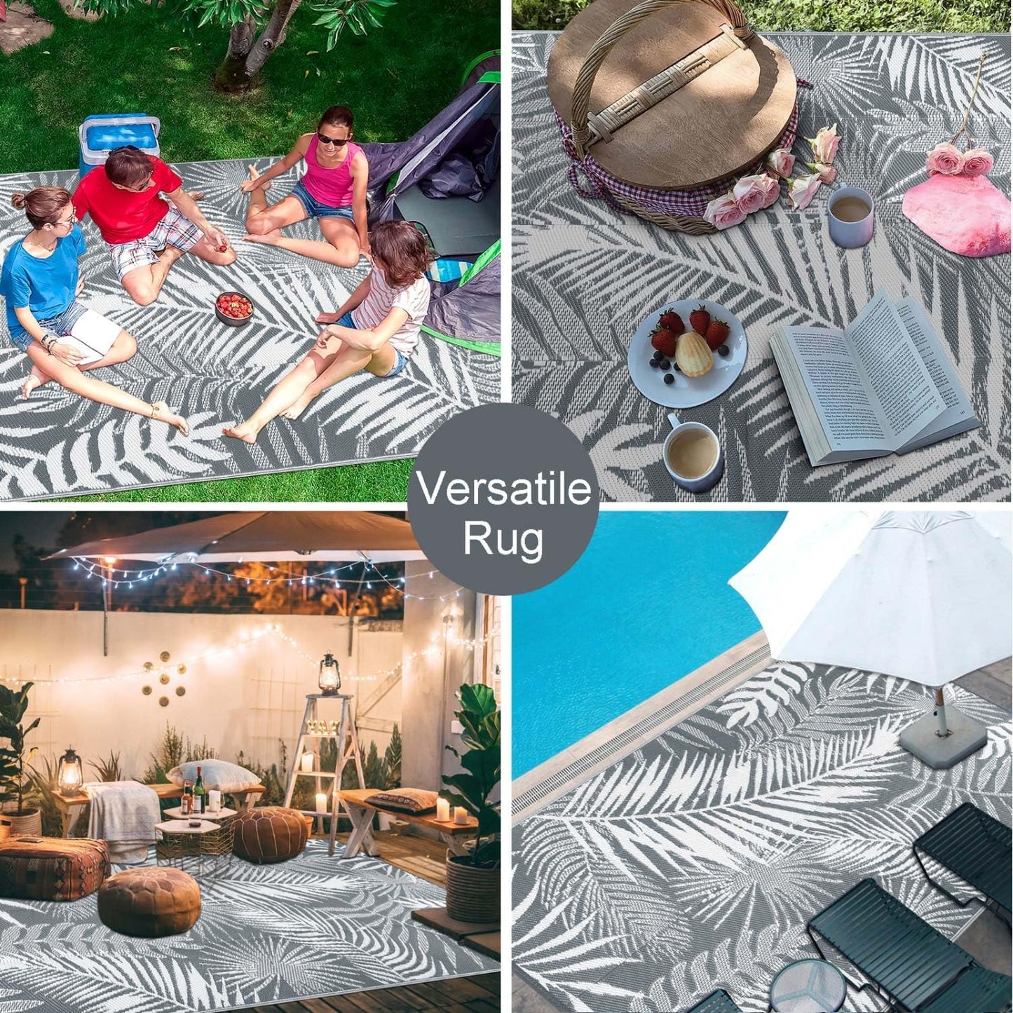 HiiARug Outdoor Rug 5x7Ft Outdoor Plastic Straw Rug Waterproof Outdoor Rugs for Patios Clearance Indoor Outdoor Rug for Patio Decor Porch Camping