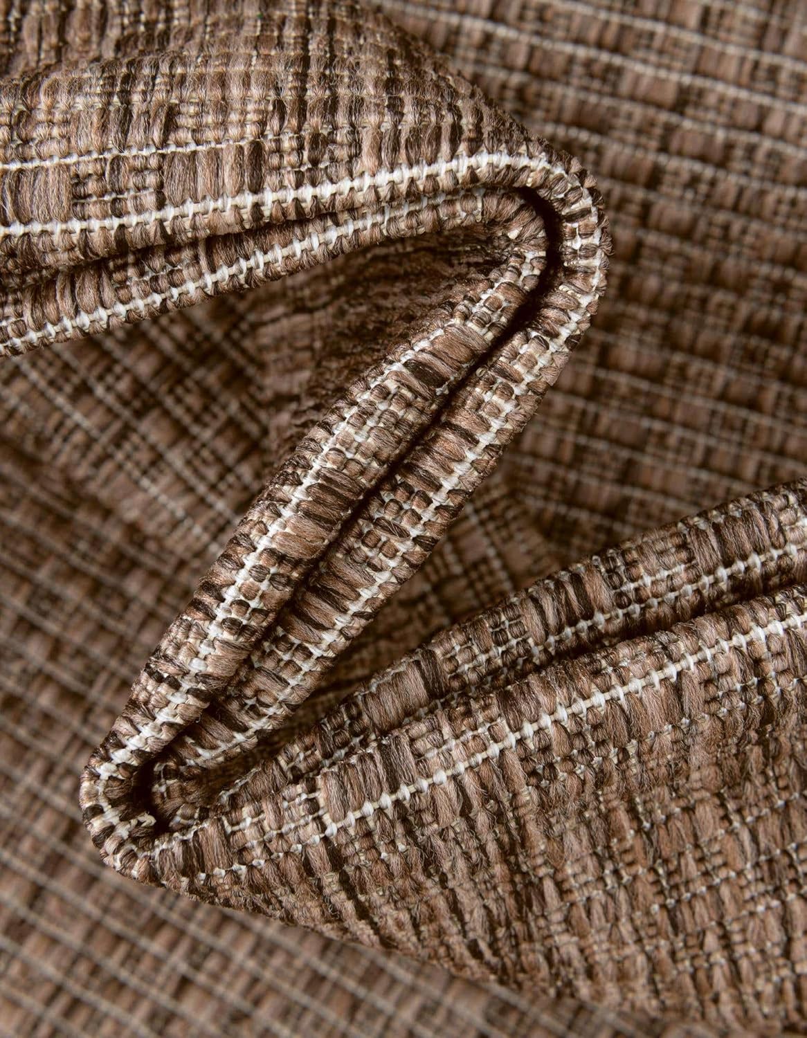 Unique Loom Outdoor Solid Collection Area Rug (2' x 8' Runner Light Brown/Ivory)