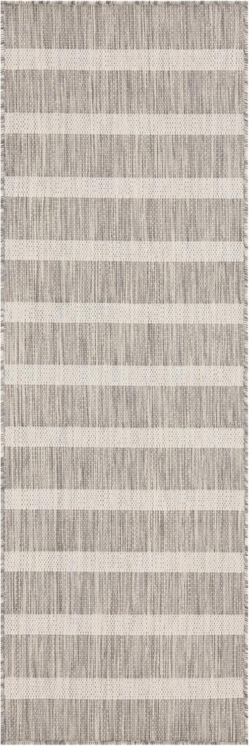 Nourison Home Positano Grey Ivory 2' x 6' Area Rug Easy Clean, Non Shedding, Bed Room, Living Room, Dining Room, Kitchen (6' Runner)