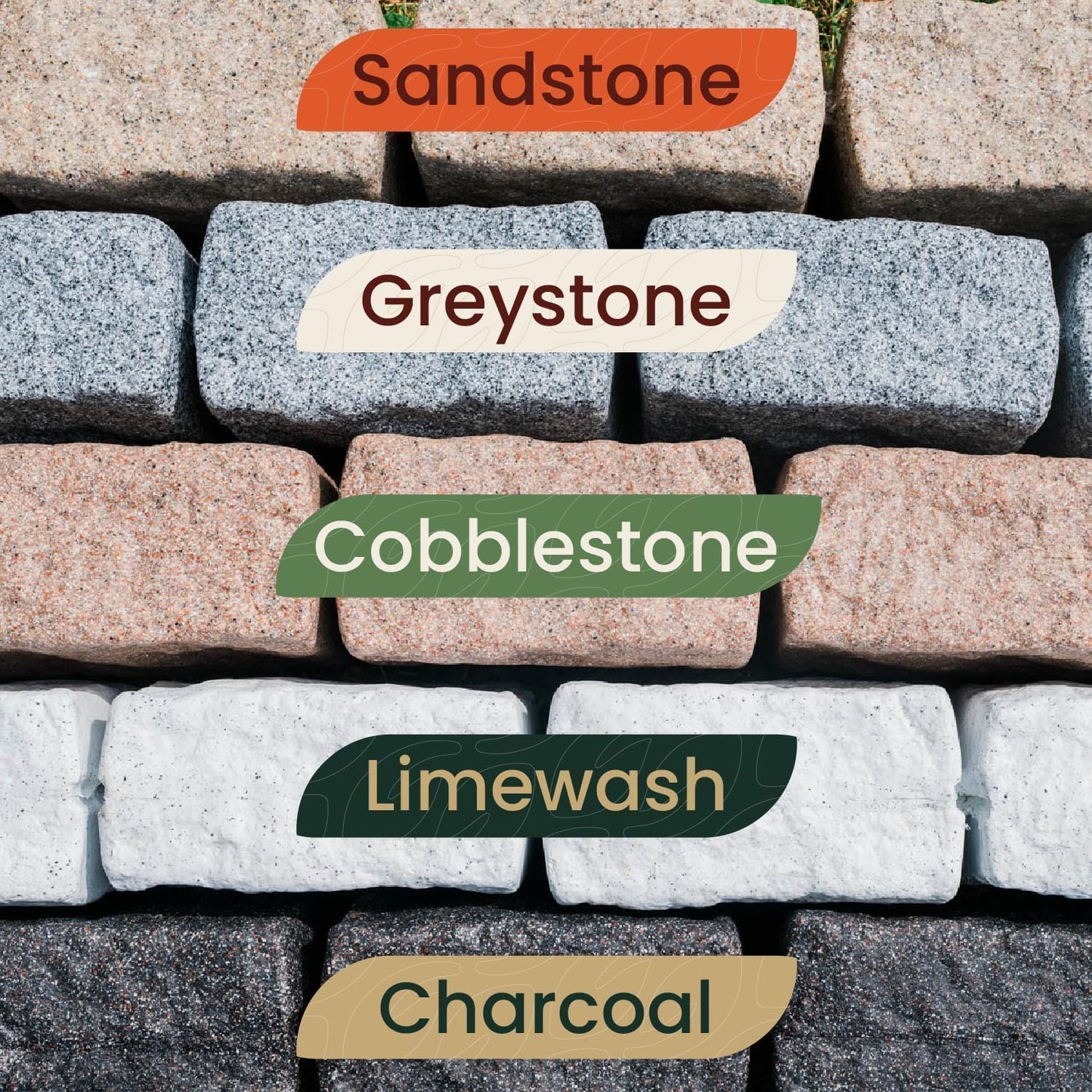 Beuta Landscape Edging | Garden Edging Border | Faux Stone Blocks for Lawn Edging, Flower Beds & Yard Edging – 1 Pack | Each Section Has 6 Blocks 48" L x 4" W x 6.5" H | 2 Spikes | Sandstone