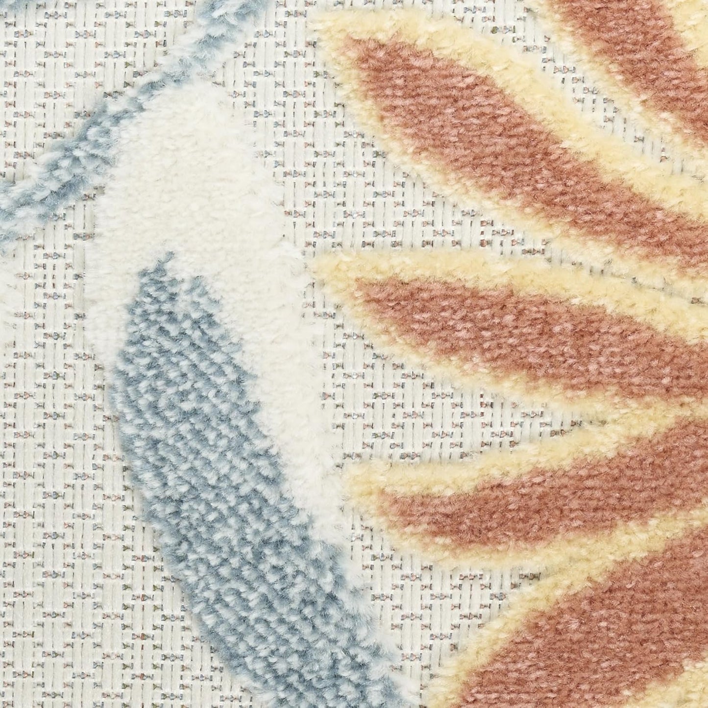 Nourison Aloha Ivory Rose 2'8" x 4' Area Rug - Easy Clean, Non Shedding, Bed Room, Living Room, Dining Room, Kitchen (3' x 4')