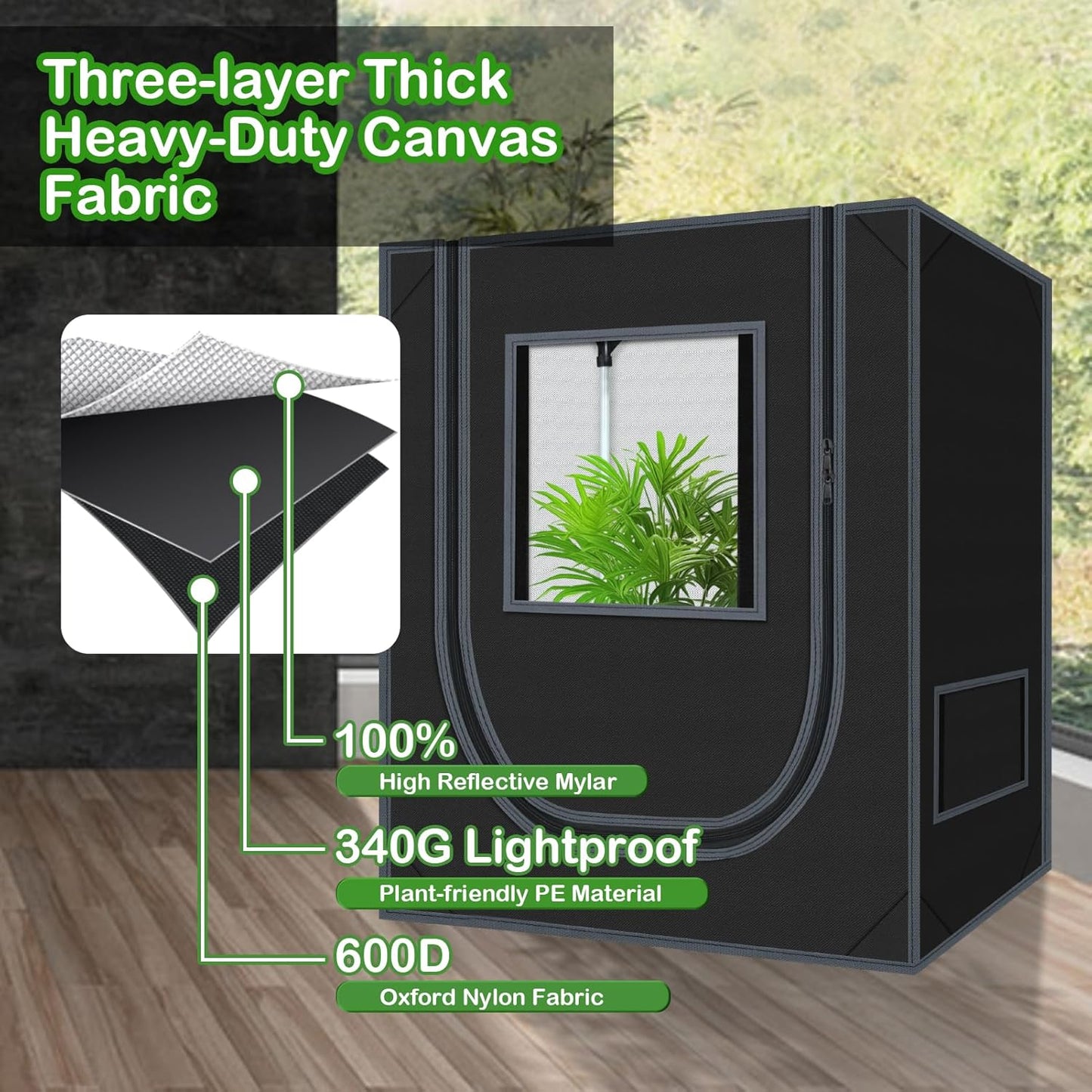 18"x30"x36" Grow Tent for Indoor Plants 600D Mylar Hydroponic High Reflective GrowTents for Plant Fruit Flower Veg Growing