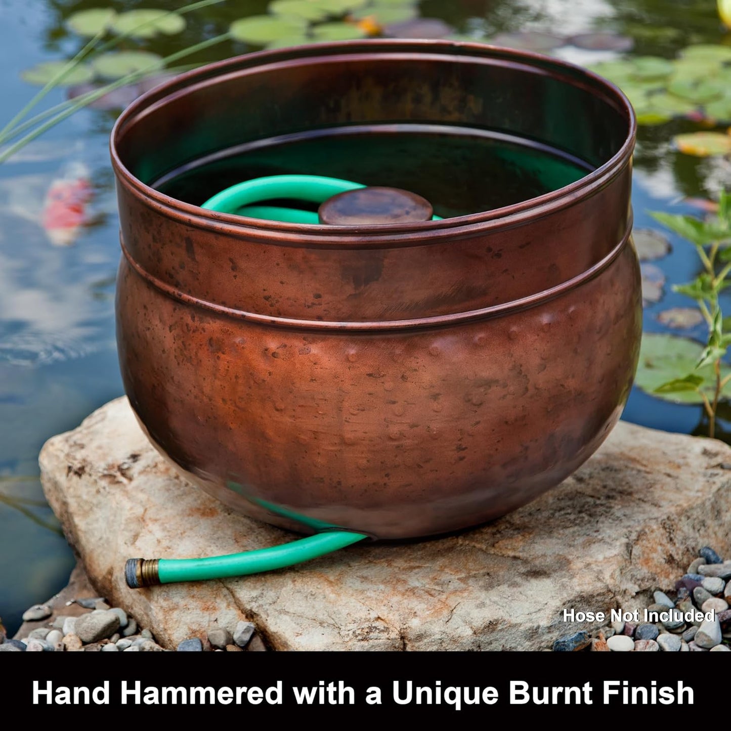 Liberty Garden 1901 Rustic Garden Hose Pot, Holds 100-Feet of 5/8-Inch, Bronze