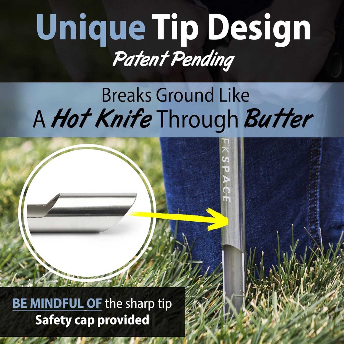 Sleekspace Soil Probe with Small Soil Sampler Bags. 20" Soil Sample Probe Rod. Patent Pending Ground Probe Design for Tidy Strata in Soil Test Sampling.