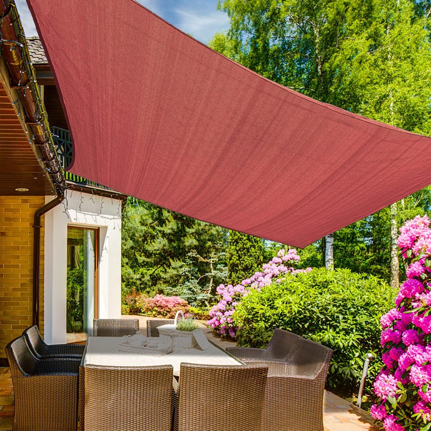 KANAGAWA 6'X9' Rust Red Custom Size Sun Shade Sail Rectangle UV Block Canopy Cover for Patio Backyard Lawn Garden Outdoor (Customized Available)