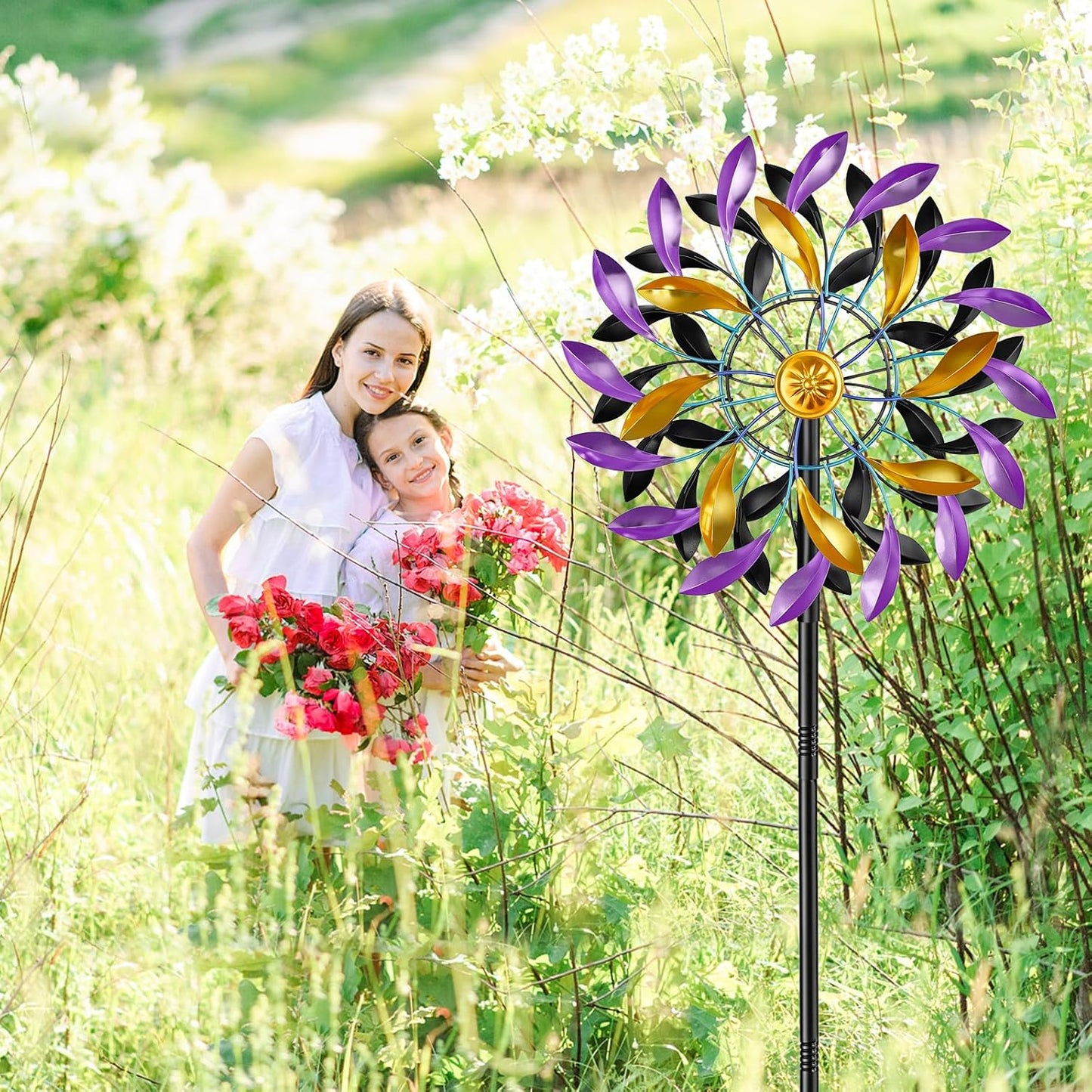 Wind Spinners Outdoor for Yard and Garden, 360 Degrees Metal Wind Sculptures & Spinners, Windmill for Outside Patio Lawn Decor Gifts for Family Friends