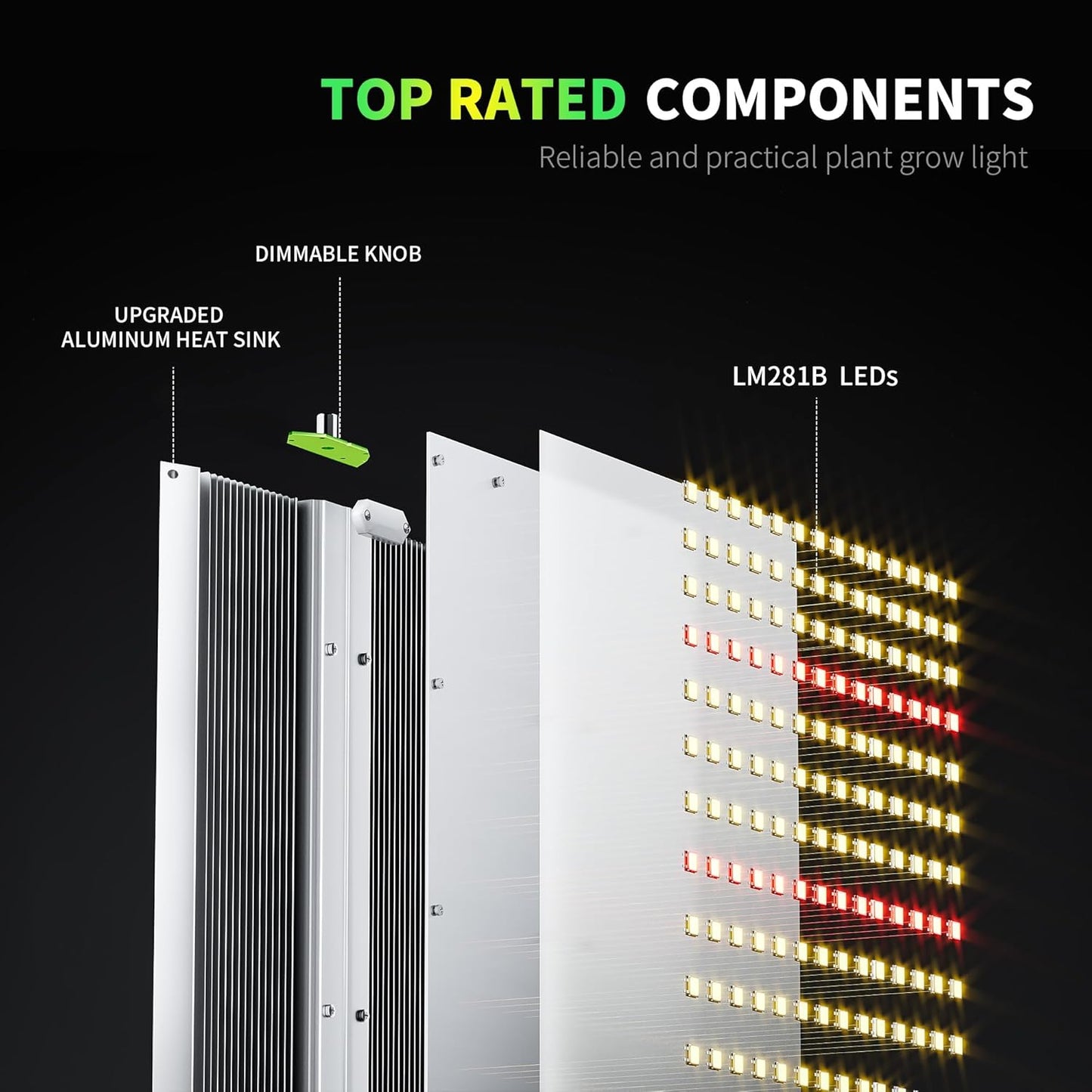 BESTVA 2025 Upgraded BP4000 LED Grow Light with High Yield Diodes & Dimmable Full Spectrum Plant Light for Indoor Plants Seedling Veg and Bloom Grow Lamp for 4x4 Grow Tent