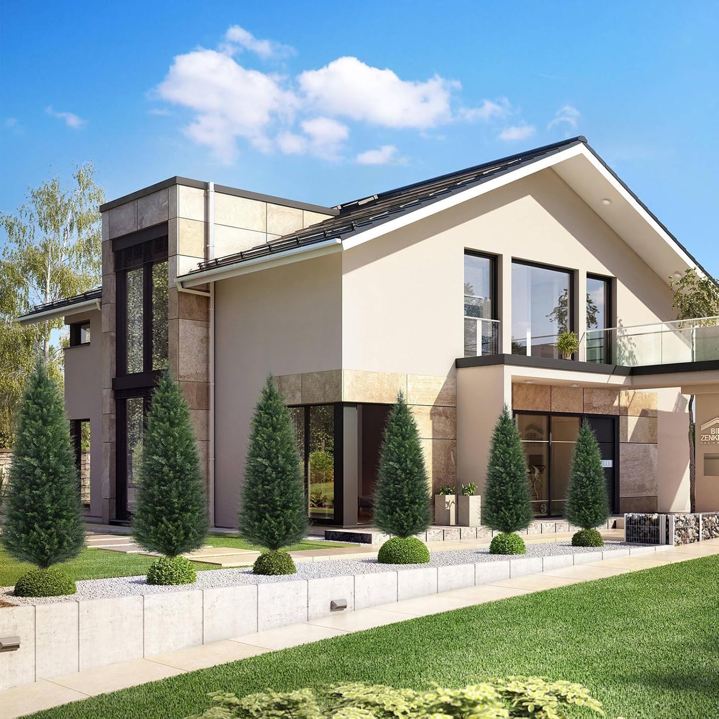 Two 4ft Artificial Plants Topairy Faux Cedar Trees for Outdoor Planters, 48IN Tall Fake Pine Bushes UV Resistant Large Potted Shrubs for Front Porch Décor