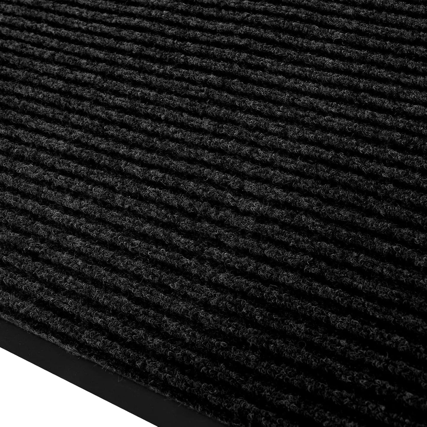 fani Heavy Duty Large Outdoor Indoor Entrance Black Doormat Waterproof Low Profile Entrance Rug Front Door Mat Patio Anti-Skid Rubber Back, 23x35 inch (Black)