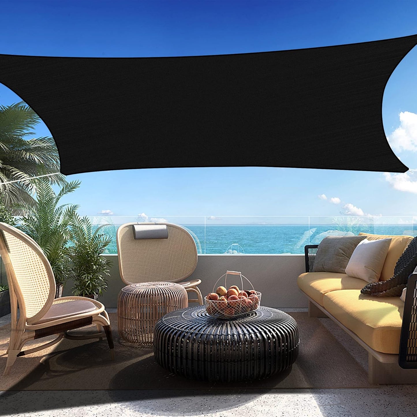 4' x 14' Black Rectangle Sun Shade Sail SSP1212 Canopy Durable Fabric UV Block Awning,We Make Custom Orders