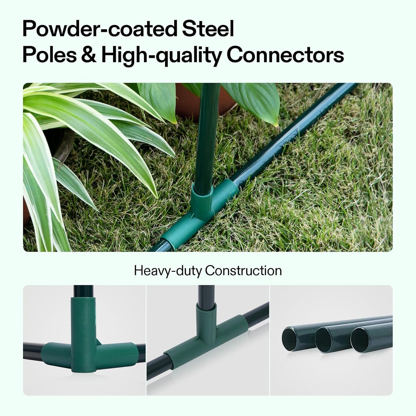 VIVOSUN Portable Mini Greenhouse 47x23x23-Inch Tunnels, PE Cover with Roll-up Zipper Door, for Indoor Outdoor or Garden Plant Growing, White