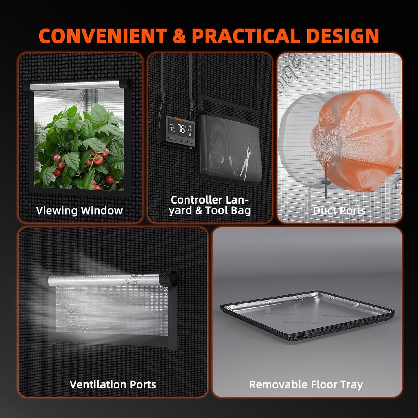 Spider Farmer SF4000 Grow Tent Kit Complete 4x4x6.6ft Samsung LM301H EVO LED Diodes, 450W Grow Light Complete System Grow Tent Set 48"x48"x80" with 6" Ventilation System GGS Smart Controller 2025