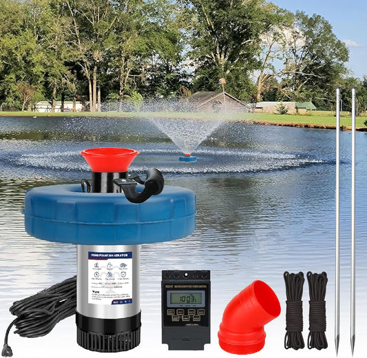 Pond Fountain Aerator 750W -Pond Fountain -1HP 15000 GPH Floating Aerator Pump-100ft Power Cord -For Ponds and Lakes 2025 Latest model