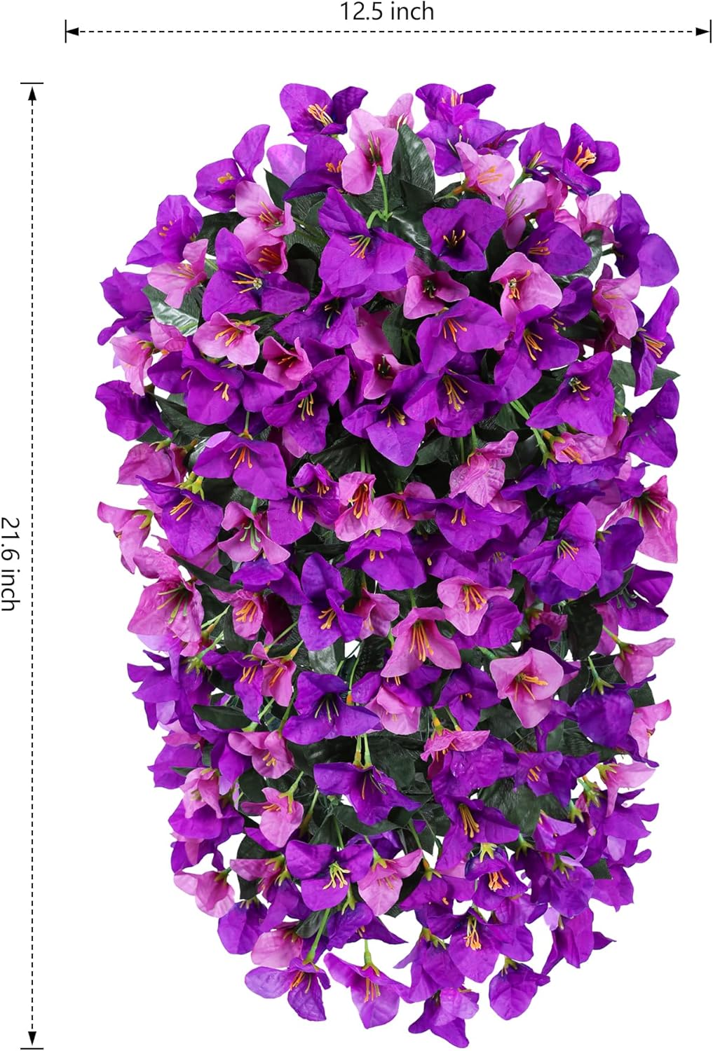 Bougainvillea Artificial Hanging Flowers Plants for Outdoors Decoration, 2pcs Fake Flowers Silk Bougainvillea Vines Realistic UV Resistant Faux Flowers for Outdoor Planters Porch Patio, Mix