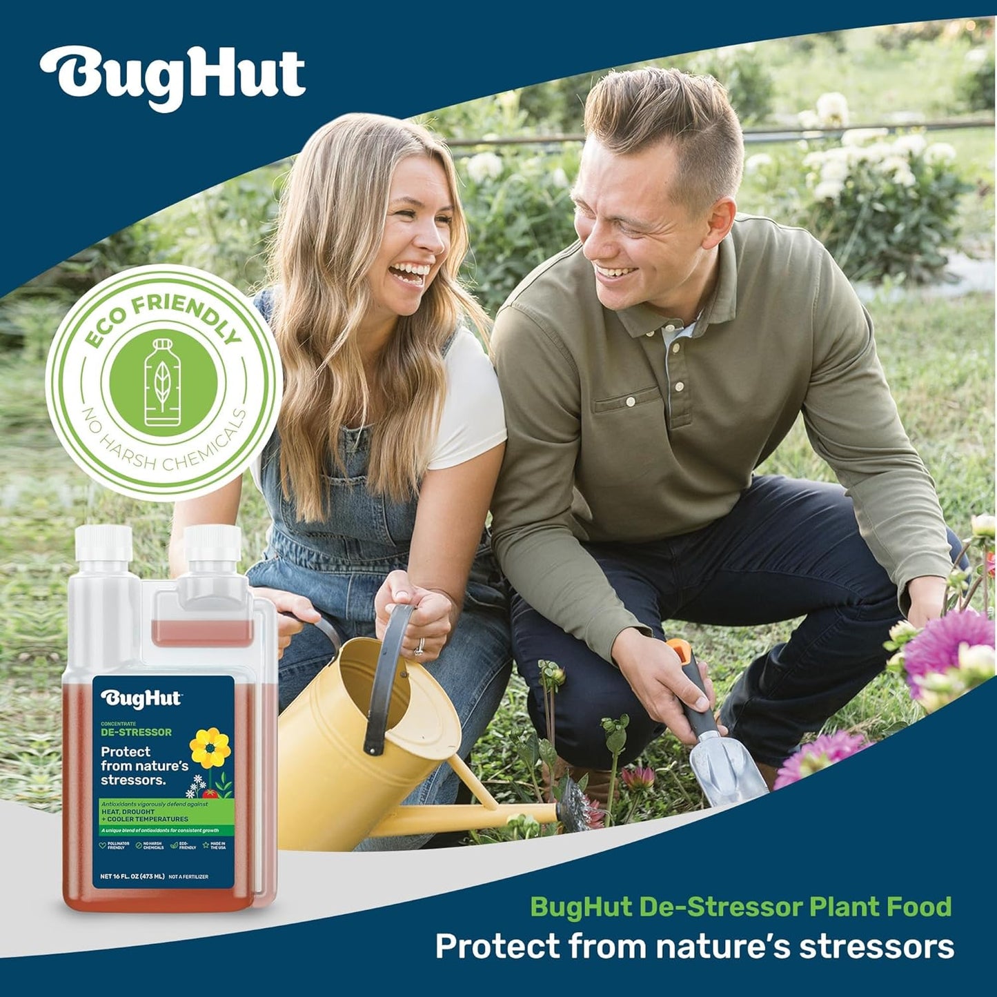 De-Stressor Plant Food - Natural Antioxidant for Healthy Growth and Protection - Liquid Antioxidant for Indoor and Outdoor Plants, Flowers, Vegetables - 0.5 oz., Makes 2 gallons