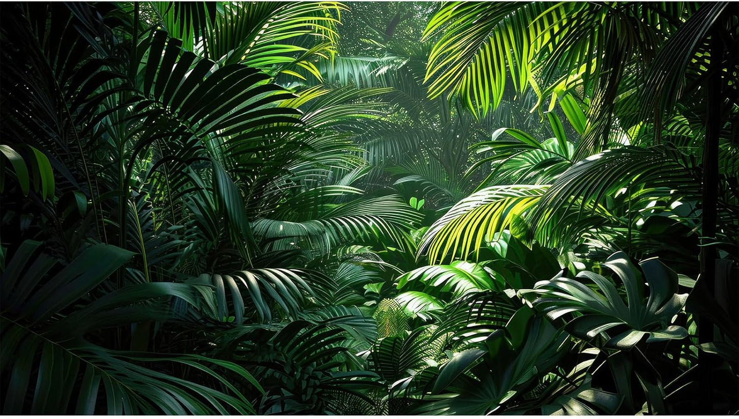 Aquarium Background Enchanting Beauty of Jungle Terrarium Backdrop Nature Jungle Green Leaf Palms Fish Tank Background Reptile Habitat Backdrop Wallpaper Poster Decor Vinyl 48x20in