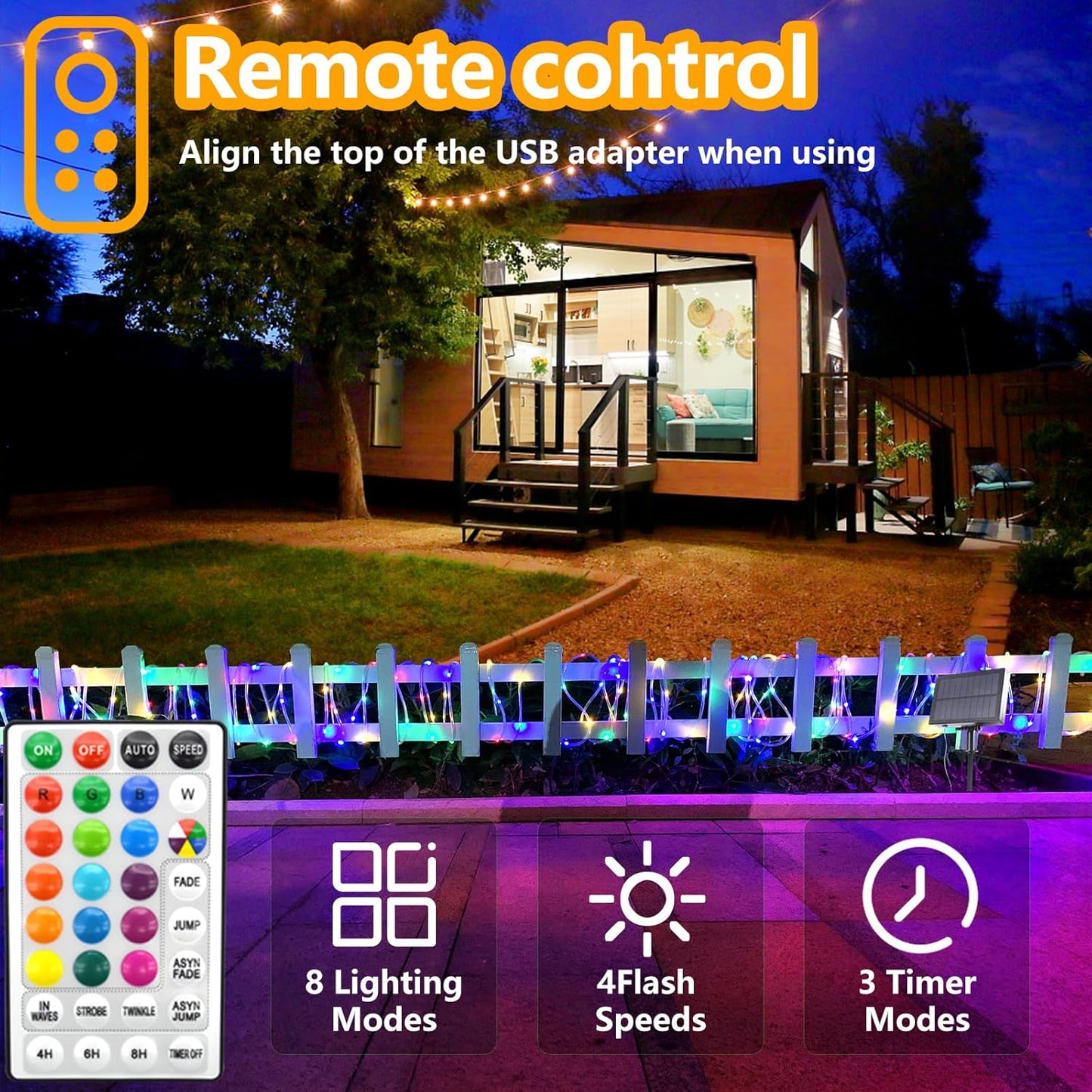 33Ft LED Rope Lights Outdoor Plug in, 16 Color Changing String Lights Indoor with Remote, 8 Modes Waterproof Fairy Lights for Outside Garden Patio Party Wedding Christmas Decoration