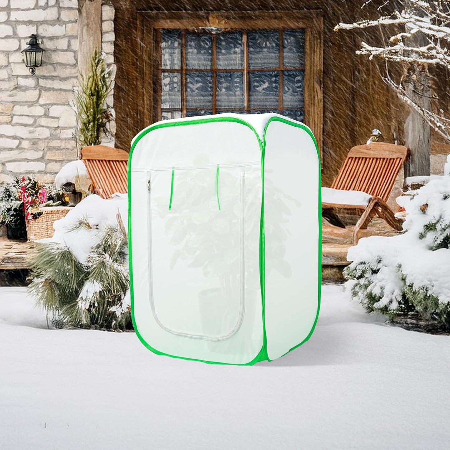 24 x 24 x 36 Inch Pop Up Winter Frost Plant Cover, Gardening Plants Freeze Protection Tent, Warm Plant Protector Enclosure for Snow Frost Protection Indoor & Outdoor