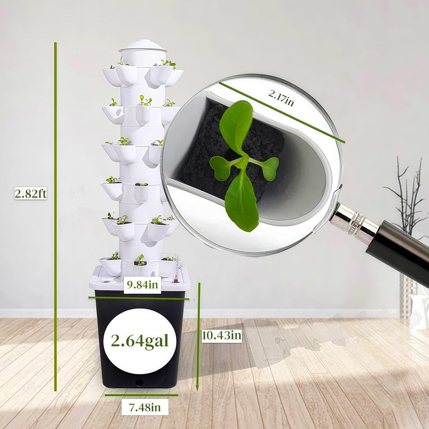 Hydroponic Growing System,Hydroponic Vertical Garden,Indoor Smart hydroponic Vegetable System, 30 Pods,Plant Germination kit with Pump System, Auto Timer, Beginner kit