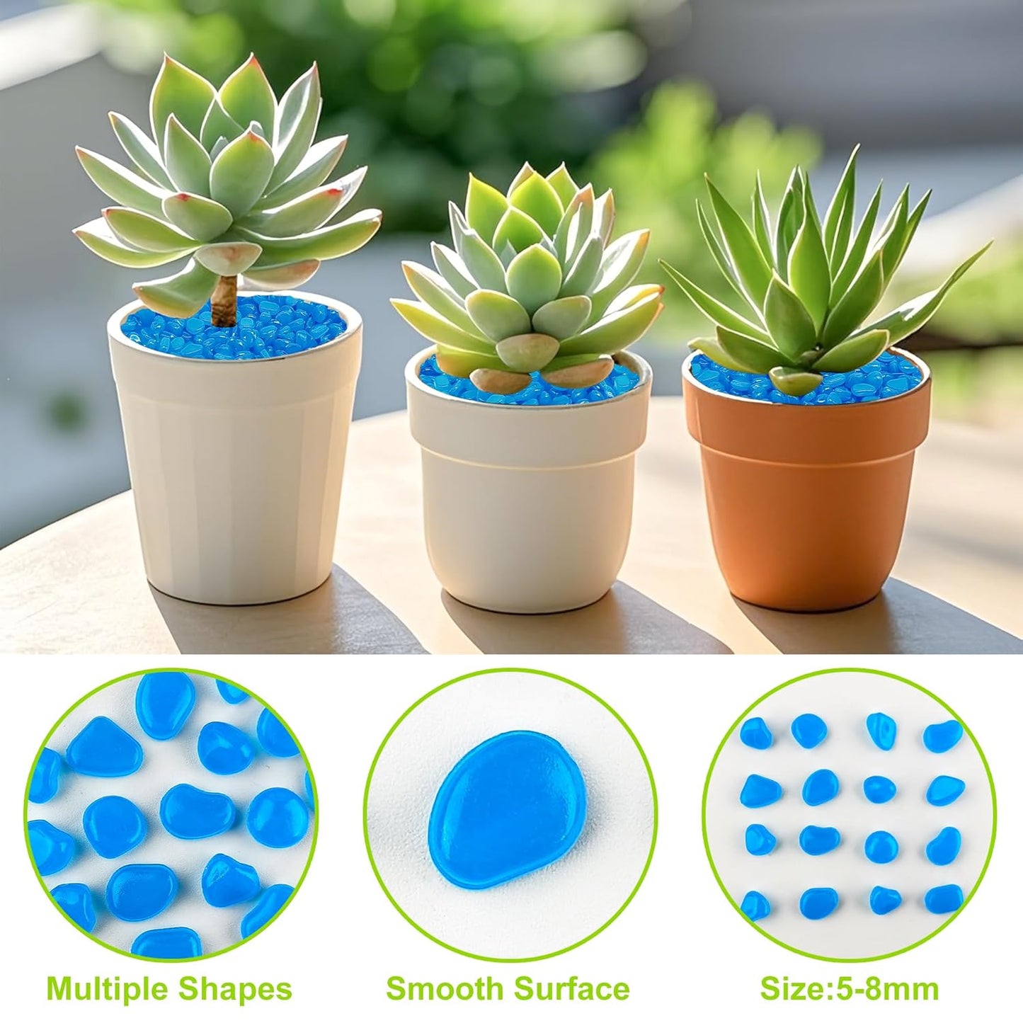 3000pc Glow in The Dark Rocks Outdoor Blue Rocks for Landscaping Glow in The Dark Blue Stones Glow Pebbles Glowing Rocks for Garden Luminous Stones Glowing Stones for Driveway Walkway,Blue