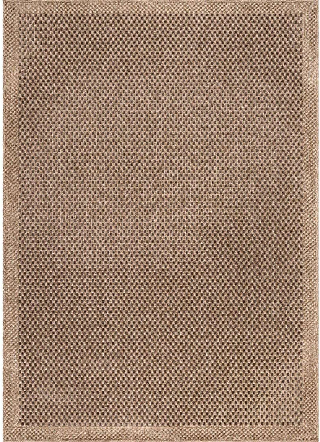 CAMILSON Easy Jute Rug 5x7, Indoor Outdoor Natural Color Fiber Area Rugs for Living Room Patio and Kitchen Rug, Sisal Boho Woven Design, Easy-Cleaning, Washable Outside Carpet Alfombras (5 x 7)