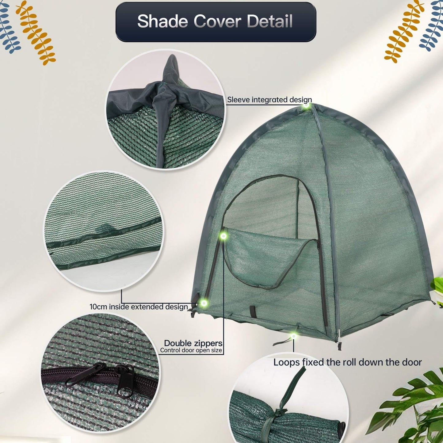 2pack Pop up Plant Sunshade Cloth,Plant Sun Shade Net for Flower UV Resistant Pest Guard Cover for Outdoor Gardens Sunblock Shade Cover with Carry Bag and 16 Stakes (Green)