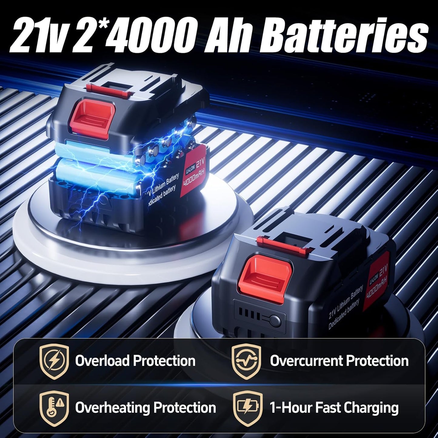 Leaf Blower Cordless with 2x4.0Ah Batteries,600000RPM Turbo Jet Blower, Electric Small Blower with Extended Nozzle,Lightweight Handheld Leaf Blower for Lawn Patio Care, Blowing Leaves, Snow,Dust