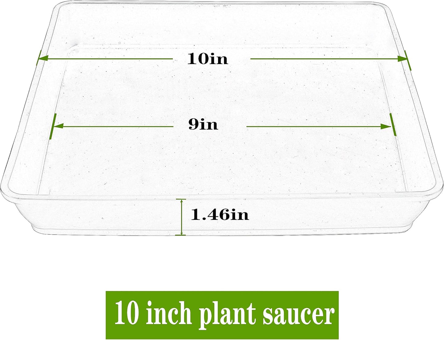 5 Pack Square Plant Saucer 10 Inch, Saucer for Plant Pots, Plastic Plant Water Dray Tray Plants, Pot Saucers for Plants Square Planters for Indoors and Outdoors Plants.