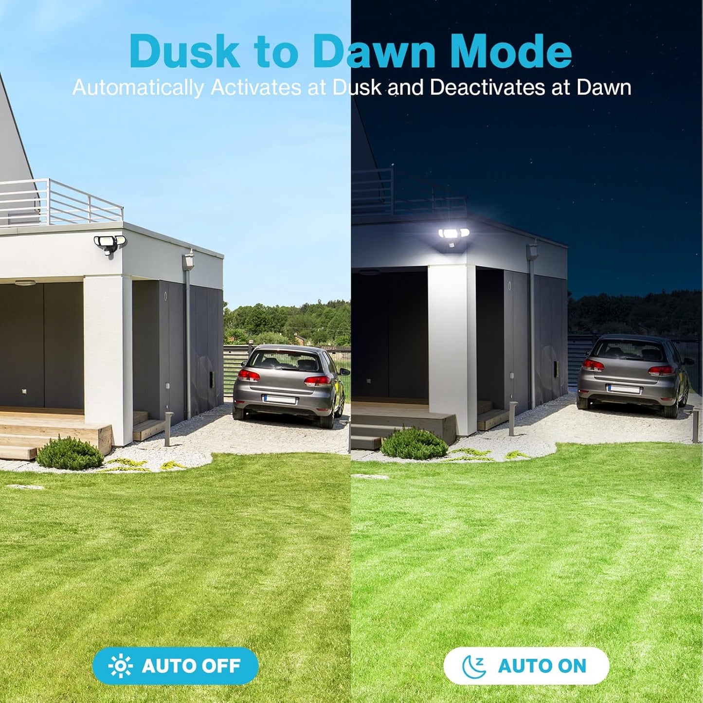 Olafus 100W LED Security Light Motion Sensor Outdoor Light, Motion Flood Light Dusk to Dawn, 9000LM Super Bright 6500K Exterior Motion Detector Floodlight for Garage Yard Porch Eave IP65, Black