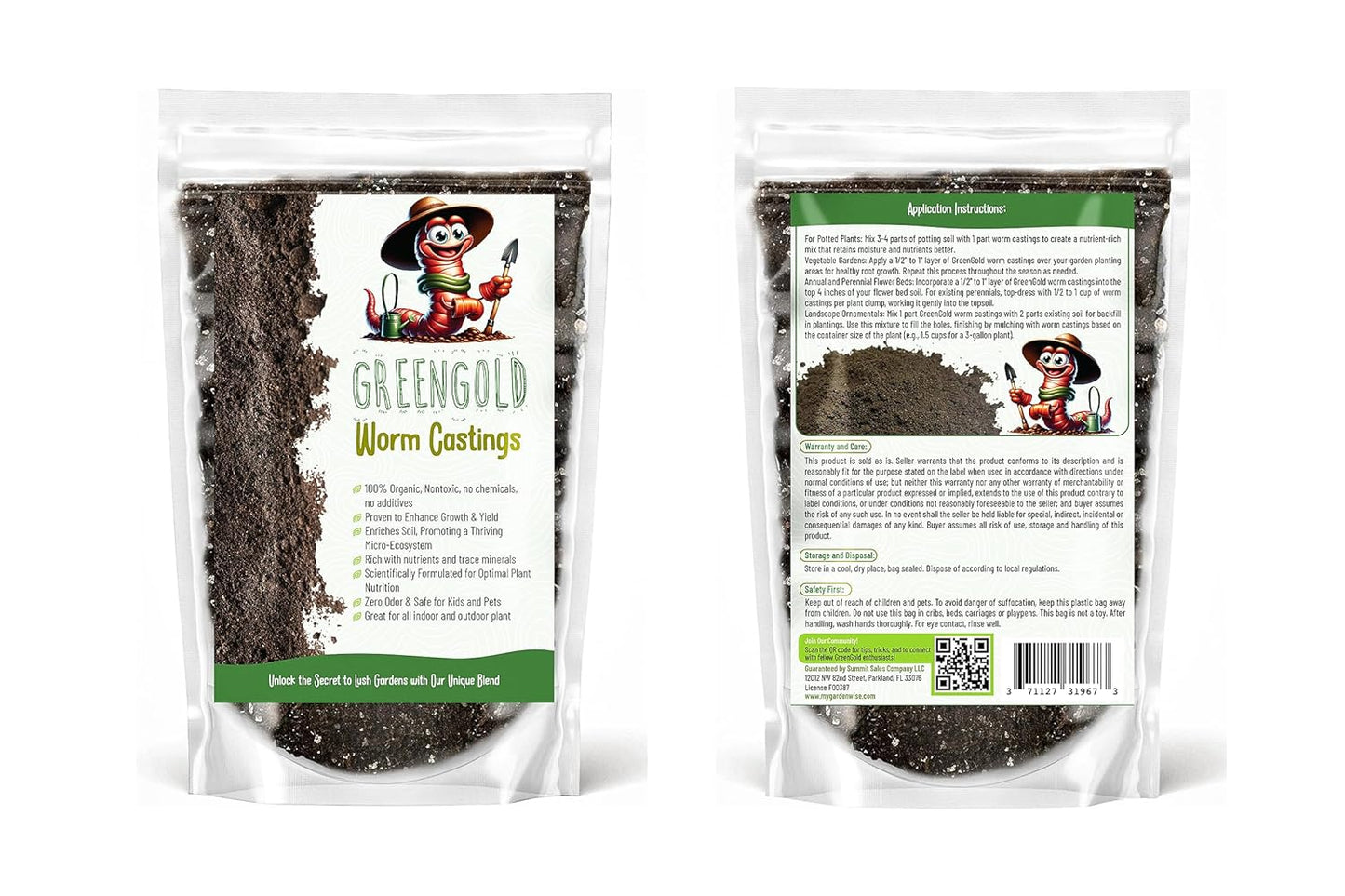 Organic Worm Castings – Earthworm Castings for Plants – Premium Worm Castings Fertilizer for Nutrient-Rich Soil and Healthy Growth (4 QUARTS)