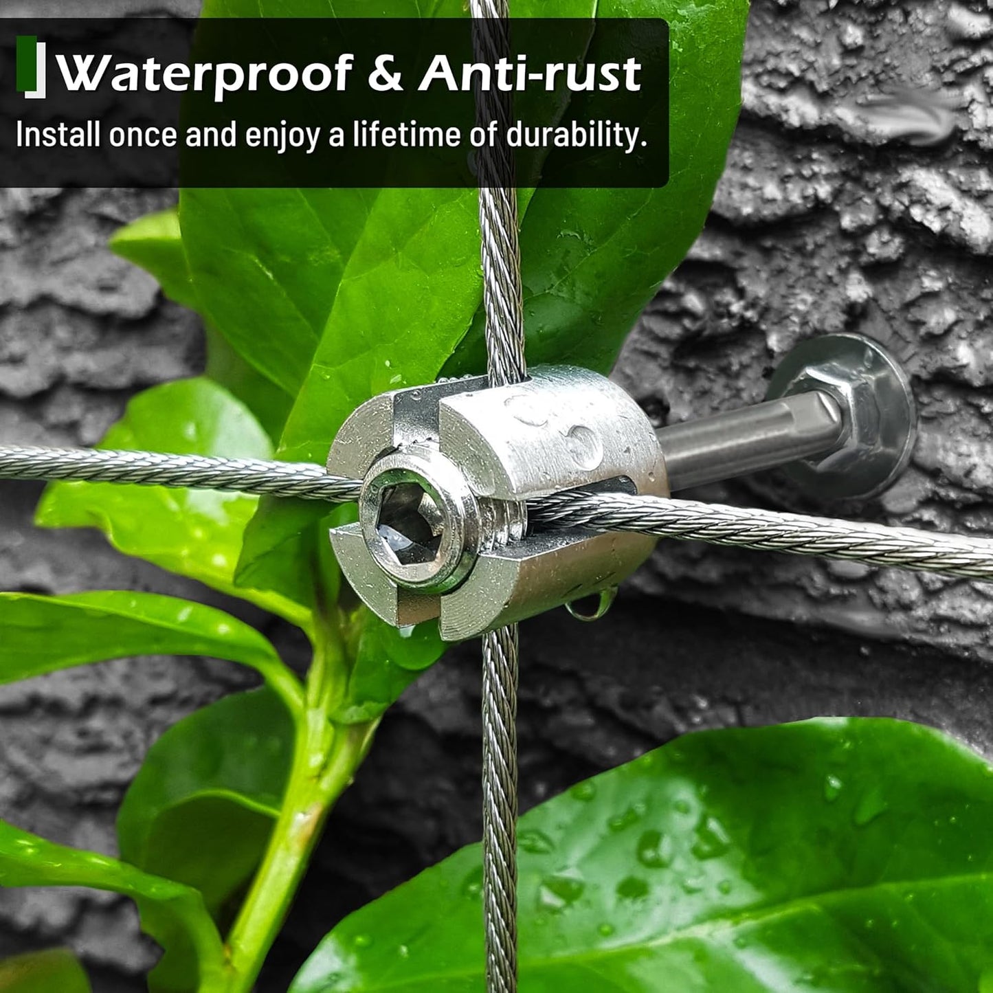 Wire Trellis for Climbing Plants Outdoor, 30-Set Wall Trellis Kit, T316 Espalier System for Fence and Garden DIY Projects (Hubs Only, Without Cable)